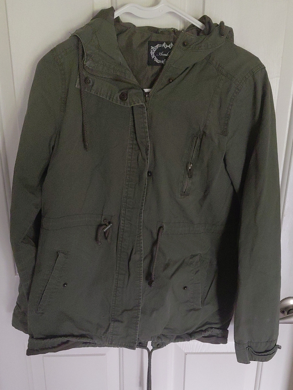 Ambiance Olive Green Hooded Utility Jacket